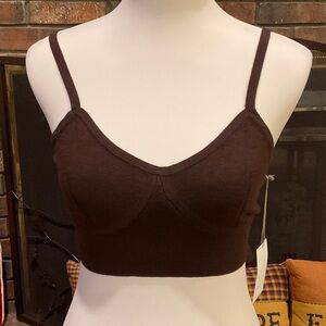a new day Dark Brown Crop Top